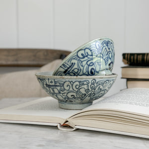 Vintage blue pottery bowl II.