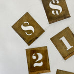 Vintage brass stencil letters set.