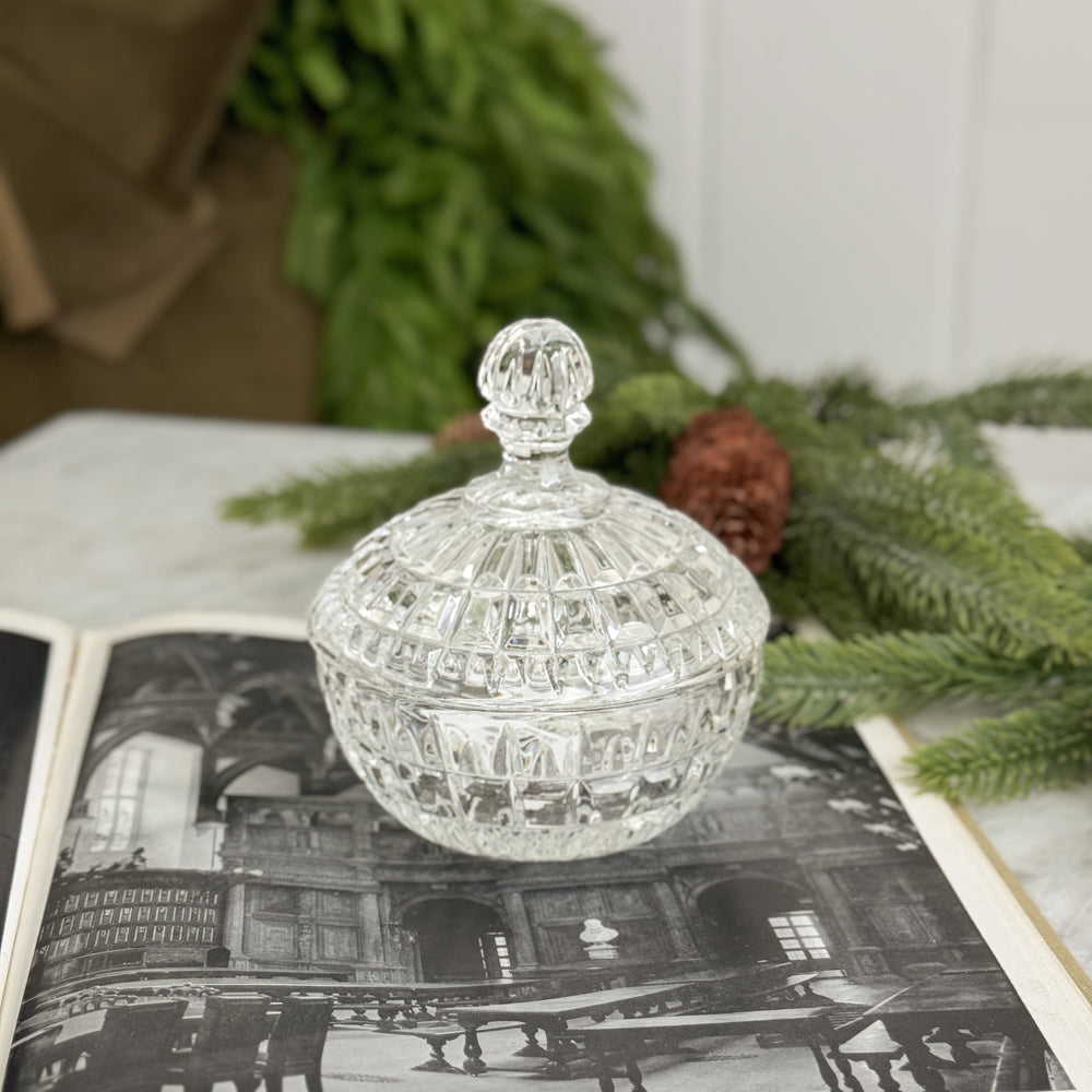 Vintage crystal lidded bowl.