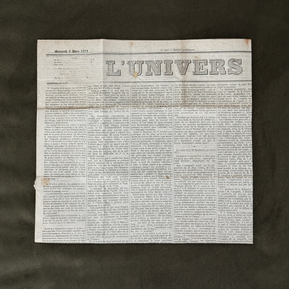 Antique French 1800s Newspapers.