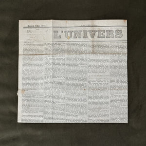 Antique French 1800s Newspapers.
