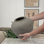 Vintage black pottery vase