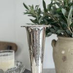 Vintage Silver Etched Tapered Vase