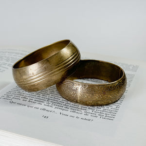 Vintage brass bangle pair.