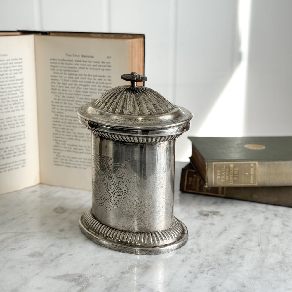 Vintage Silverplate Oval Container with Lid.