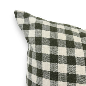 Olive Gingham Pillow Cover- Multiple Sizes