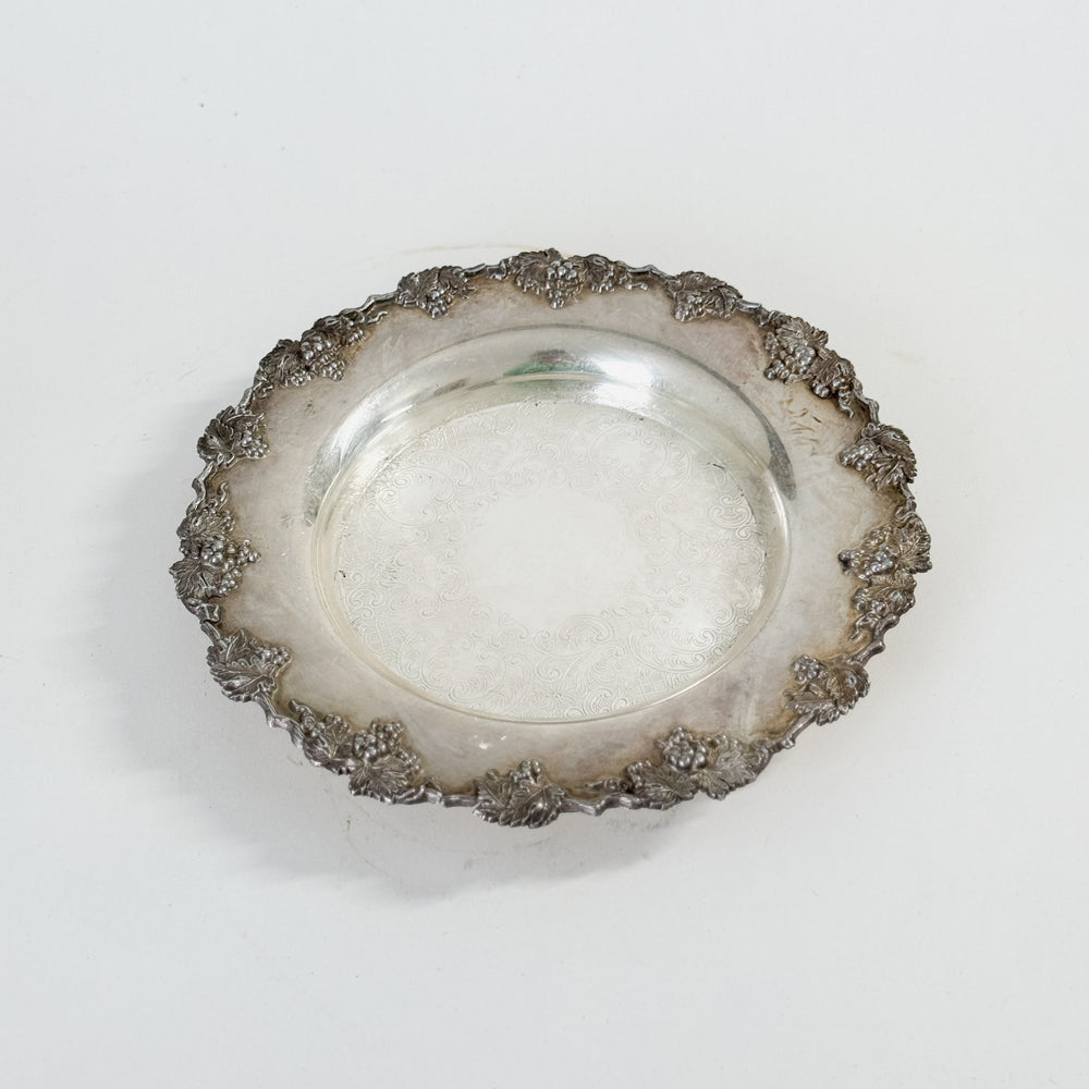 Vintage Silverplate Floral Tray.