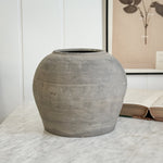 Vintage black pottery jar.