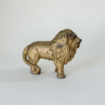 Vintage Gold Cast Iron Lion Bank