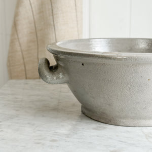 Vintage stoneware handle bowl with spout