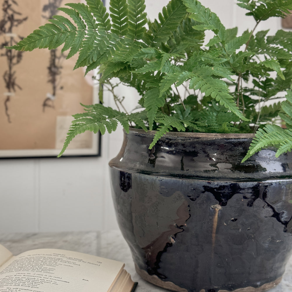 Vintage brown glazed pottery