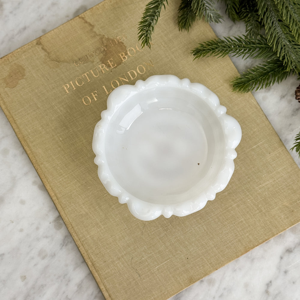 Vintage milk glass footed bowl.
