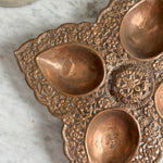 Vintage copper sectioned cut out tray.
