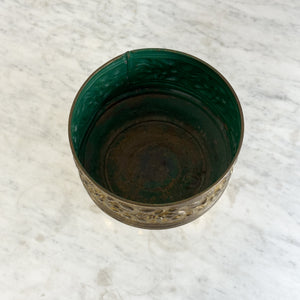 Vintage Raised English Brass Flower pot