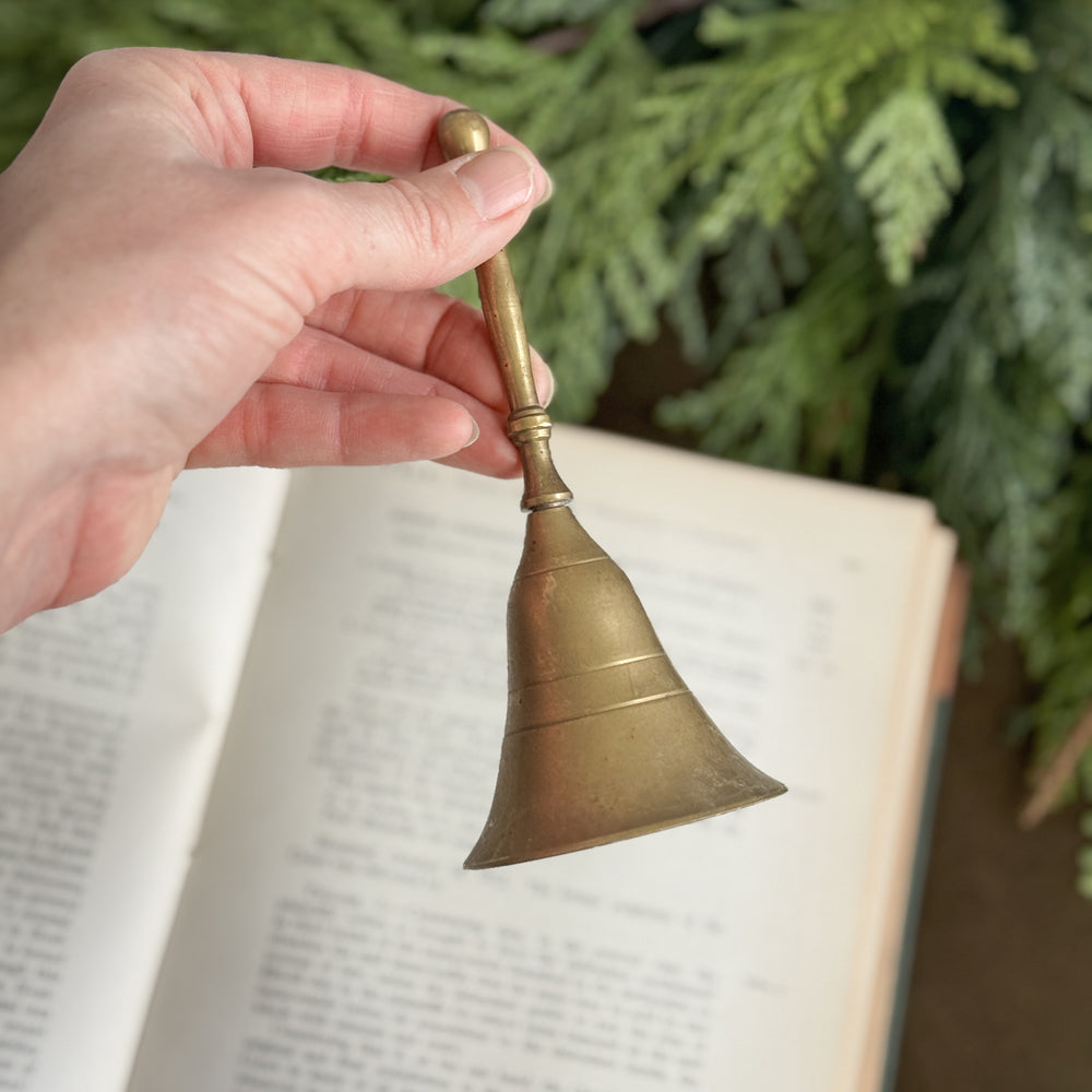 Vintage Brass Bell- thin handle