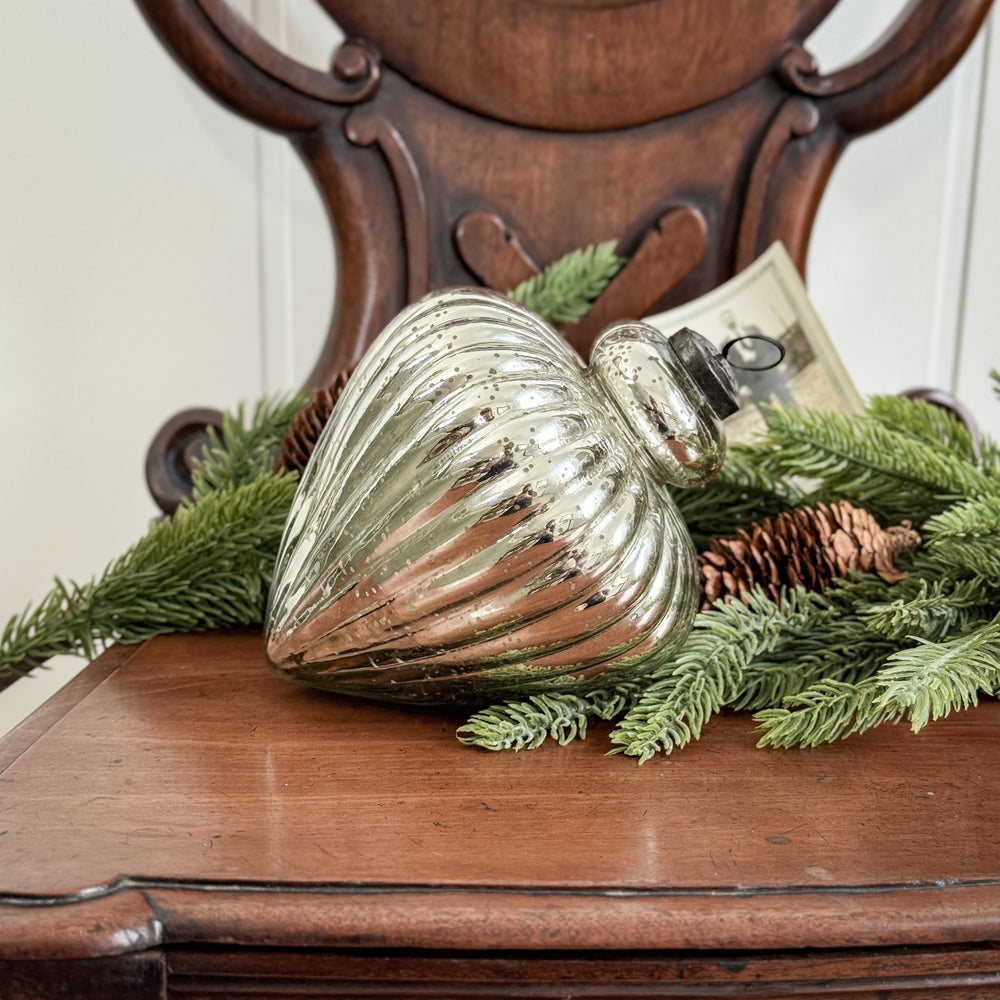 Large Glass Teardrop Mercury Ornament.