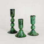 Il Prato green metal taper candleholder