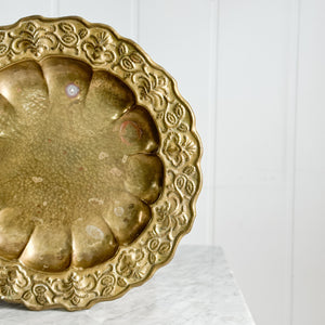 Vintage Brass Scallop Tray.