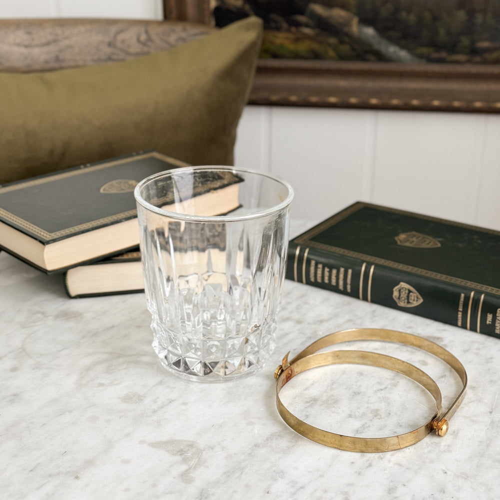 Vintage Crystal and gold metal ice bucket