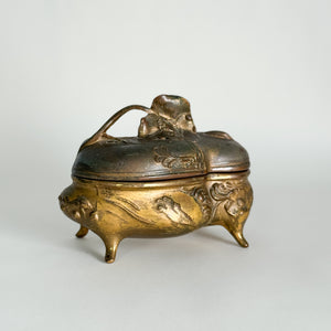 Vintage Golden Casket Jewellery Box