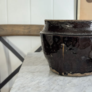 Vintage brown glazed pottery.