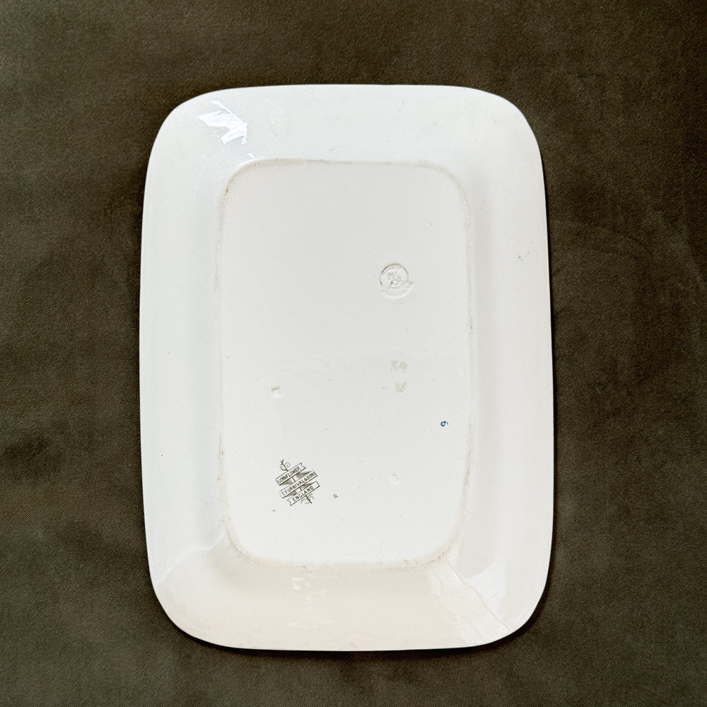 Antique Green Leaf Ironstone Platter