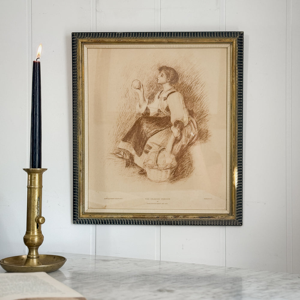 Vintage Orange Vendor Renoir Print.