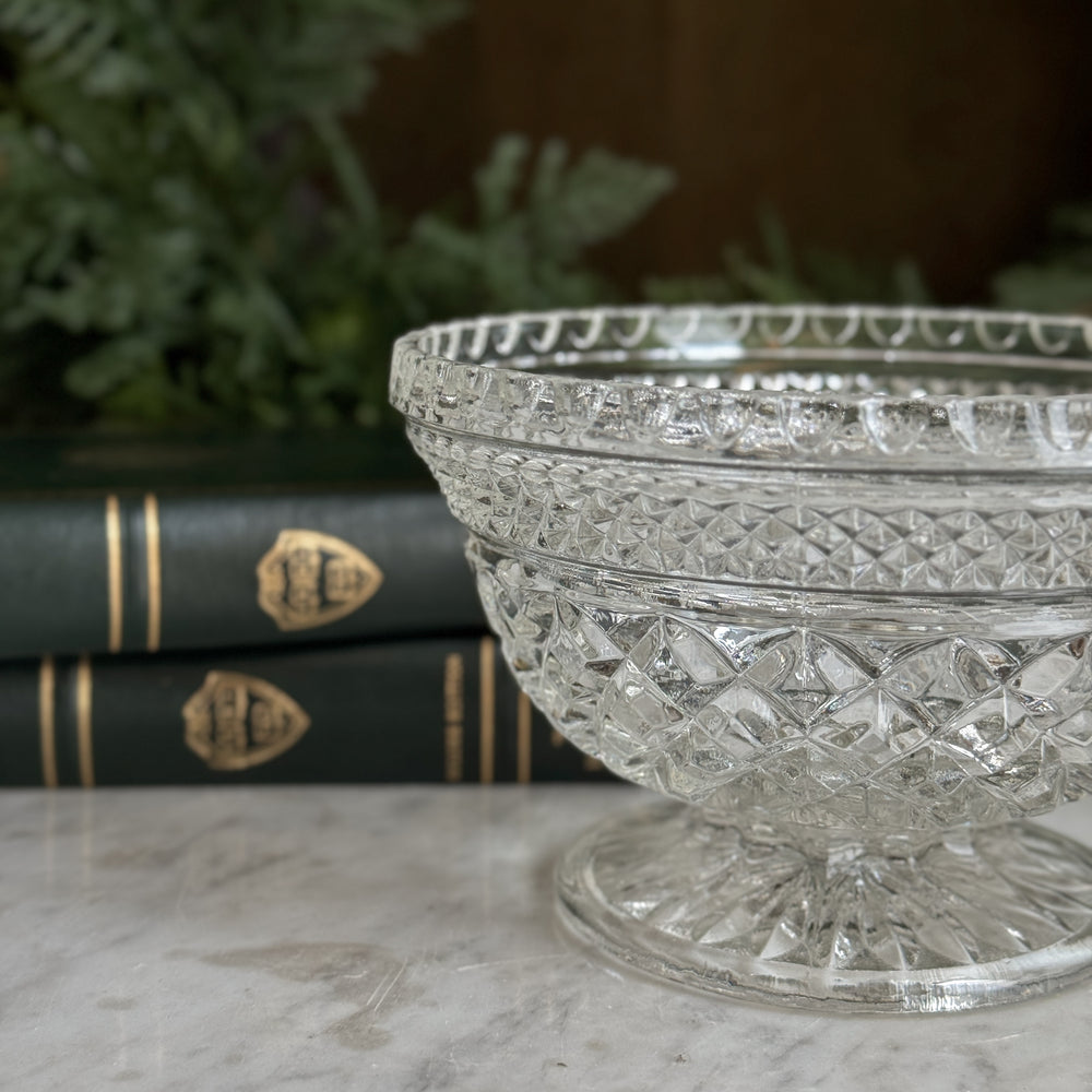 Vintage glass pedestal bowl.