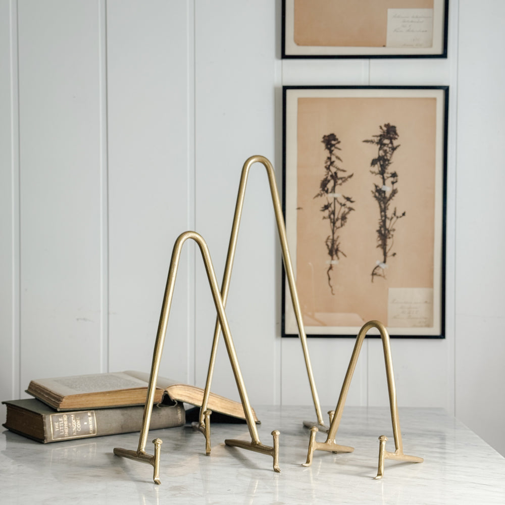 Gold Metal Plate Stands - multiple sizes