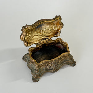 Vintage brass jewellery casket