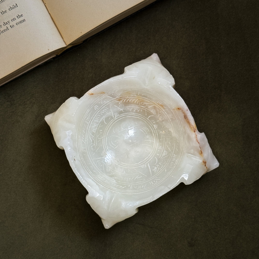 Vintage Carved Onyx Dish.