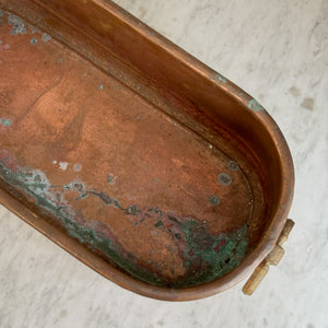 Vintage copper oval planter