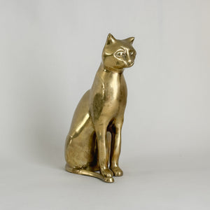 Vintage Brass Standing Cat