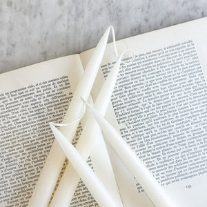 12" Danish Taper Candles - Cream.