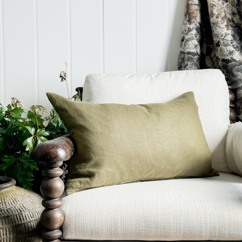 Moss Linen Pillow Cover- Multiple Sizes