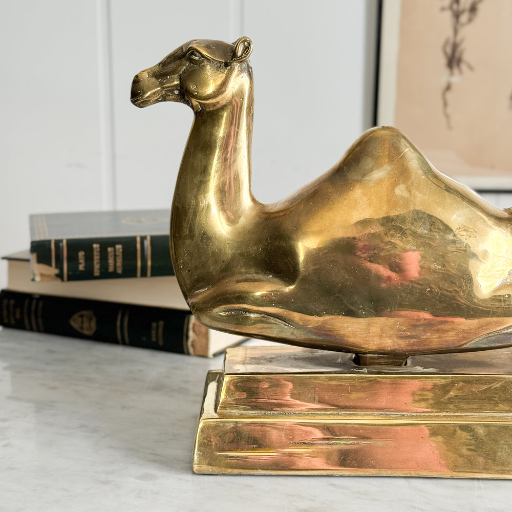 Vintage Brass Camel Door Stop