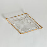 Vintage Glass and Gold Triangle Dish