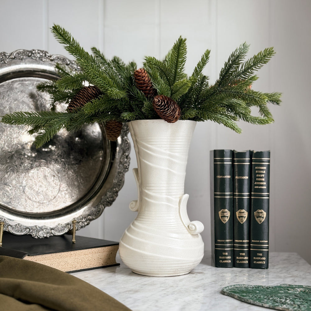 Vintage English Cream Spode Velamour Vase.