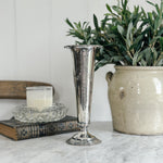 Vintage Silver Etched Tapered Vase