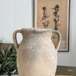 Vintage beige Turkish pot double handle