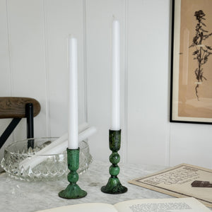 Il Prato green metal taper candleholder