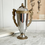 Vintage Silver and Brass Urn with Acorn handle