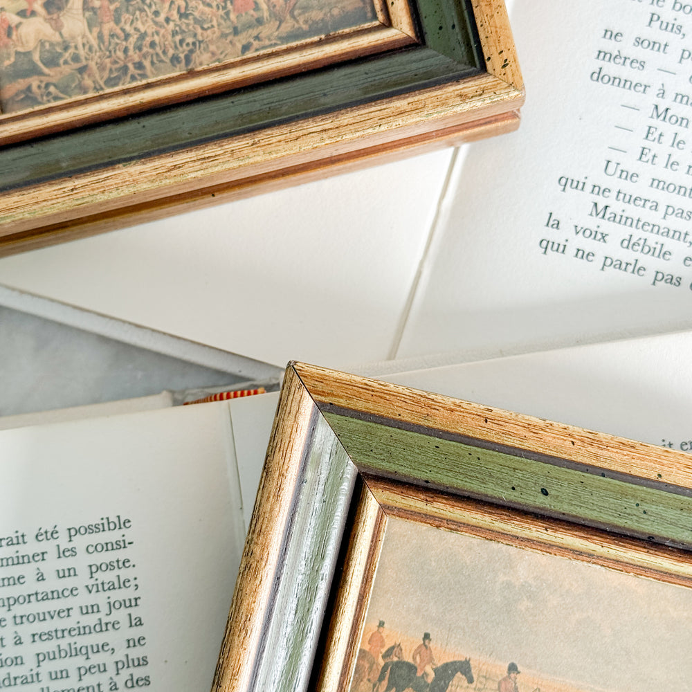 Vintage Gold Mini Hunting Print Set.