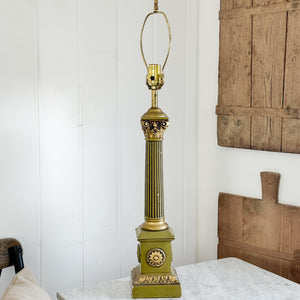 Vintage olive gold lamp- base only.