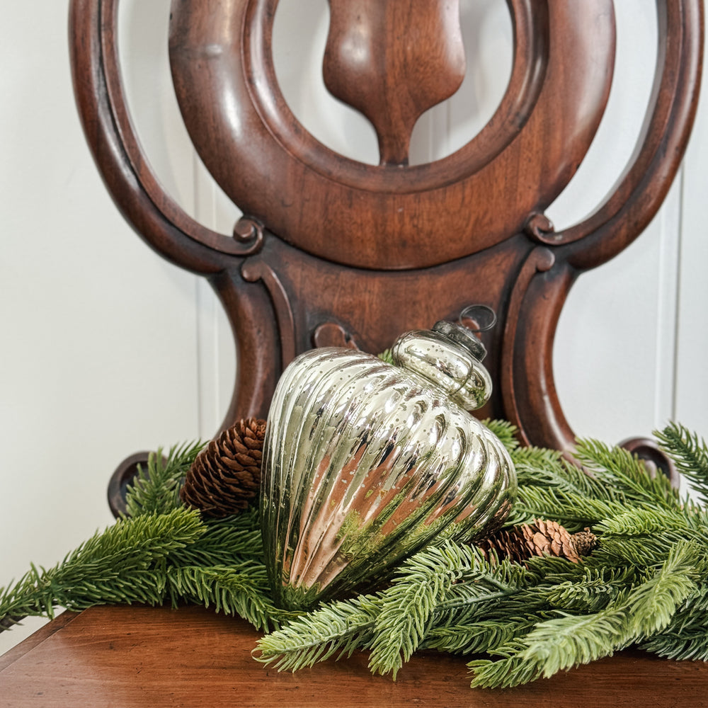 Large Glass Teardrop Mercury Ornament.