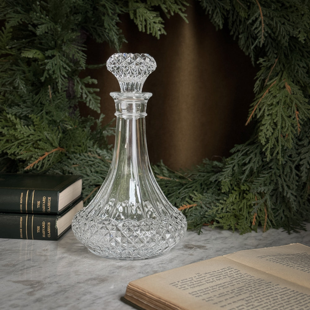 Vintage glass point decanter.