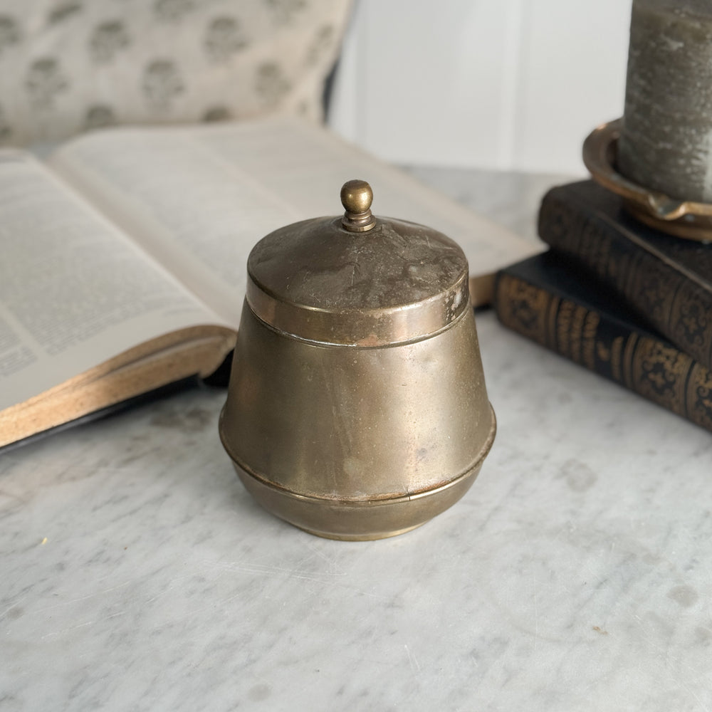 Vintage Brass Lidded Jar.