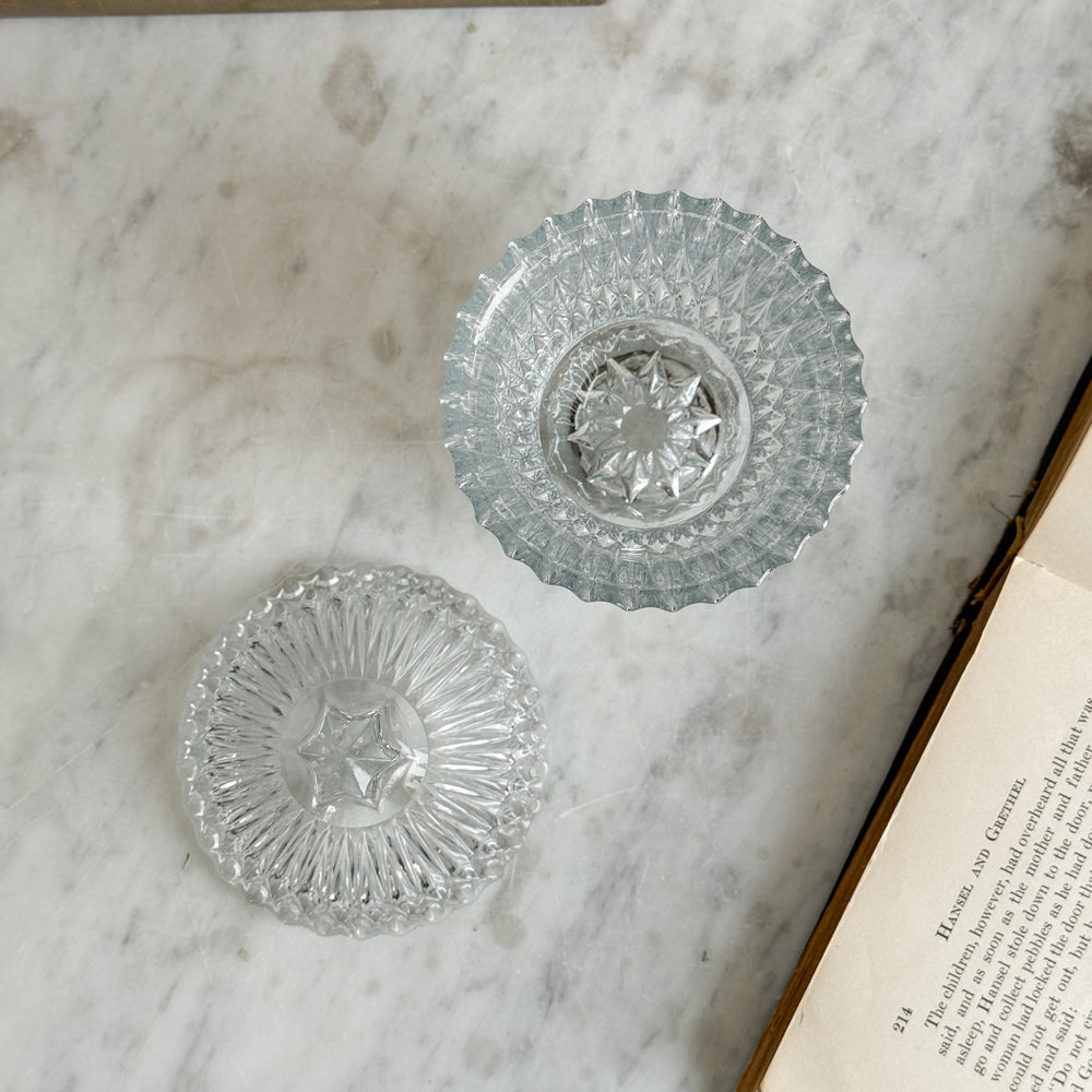 Vintage glass lidded jar