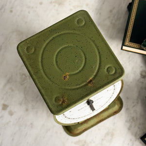 Vintage Green Metal Sears Kitchen Scale