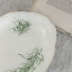 Antique green floral ironstone shaped platter